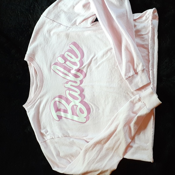 Barbie Tops - Oversize Barbie Long Sleeve Crop Top